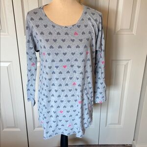 Victoria’s Secret Long Sleeve Heart Sleep Shirt Nightgown Women's Size Small